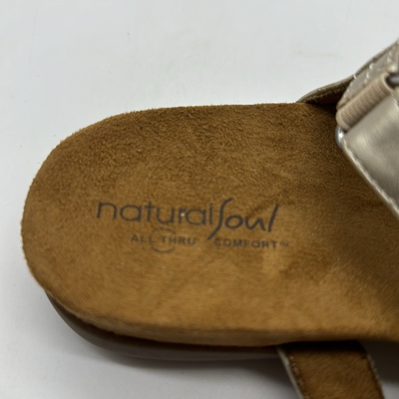 Natural Soul Gold Floral Sandals Size 9.5 MCS6366C - Picture 6 of 7